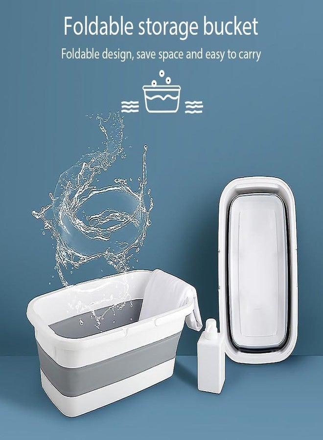 Wishbone Collapsible Mop Bucket Rectangular Water Storage Basket Portable Folding Wash Basin for Hiking Camping Fishing Gardening Car Washing Outdoor Travel Cleaning Water Container - Image 5